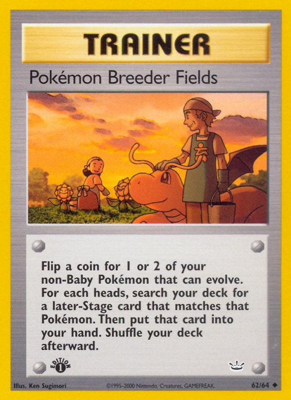 Neo Revelation Pokémon Breeder Fields #62/64 first edition